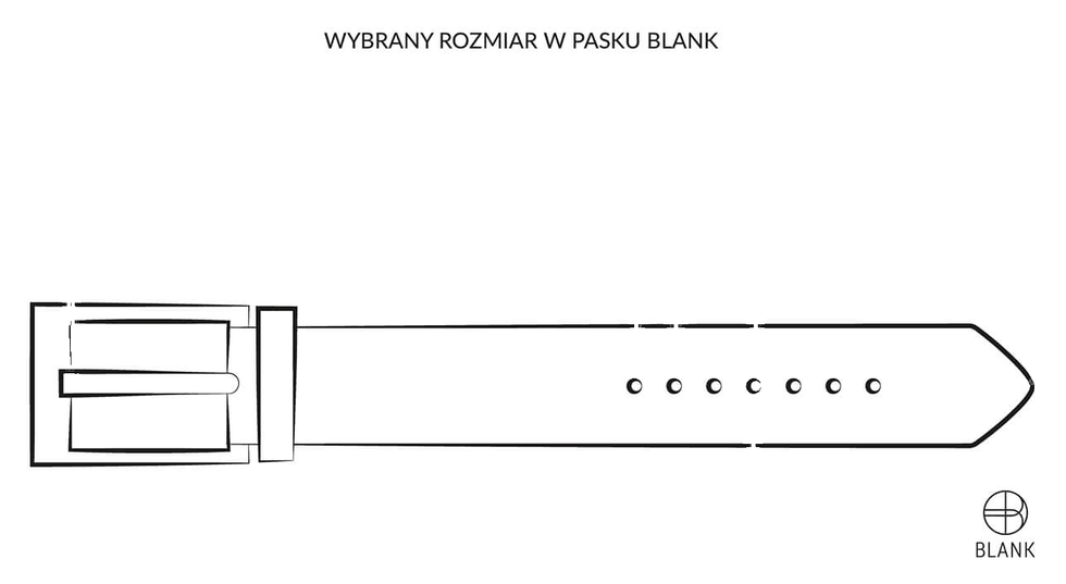 Wybrany rozmiar w pasku BLANK – wypada na środkowej z 7 dziurek
